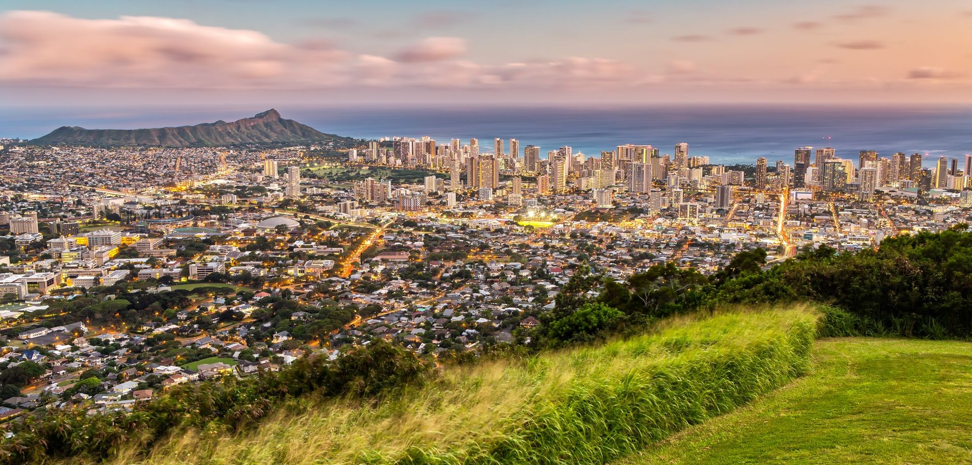 Honolulu from the Tentalus Drive, Oahu, Hawaii