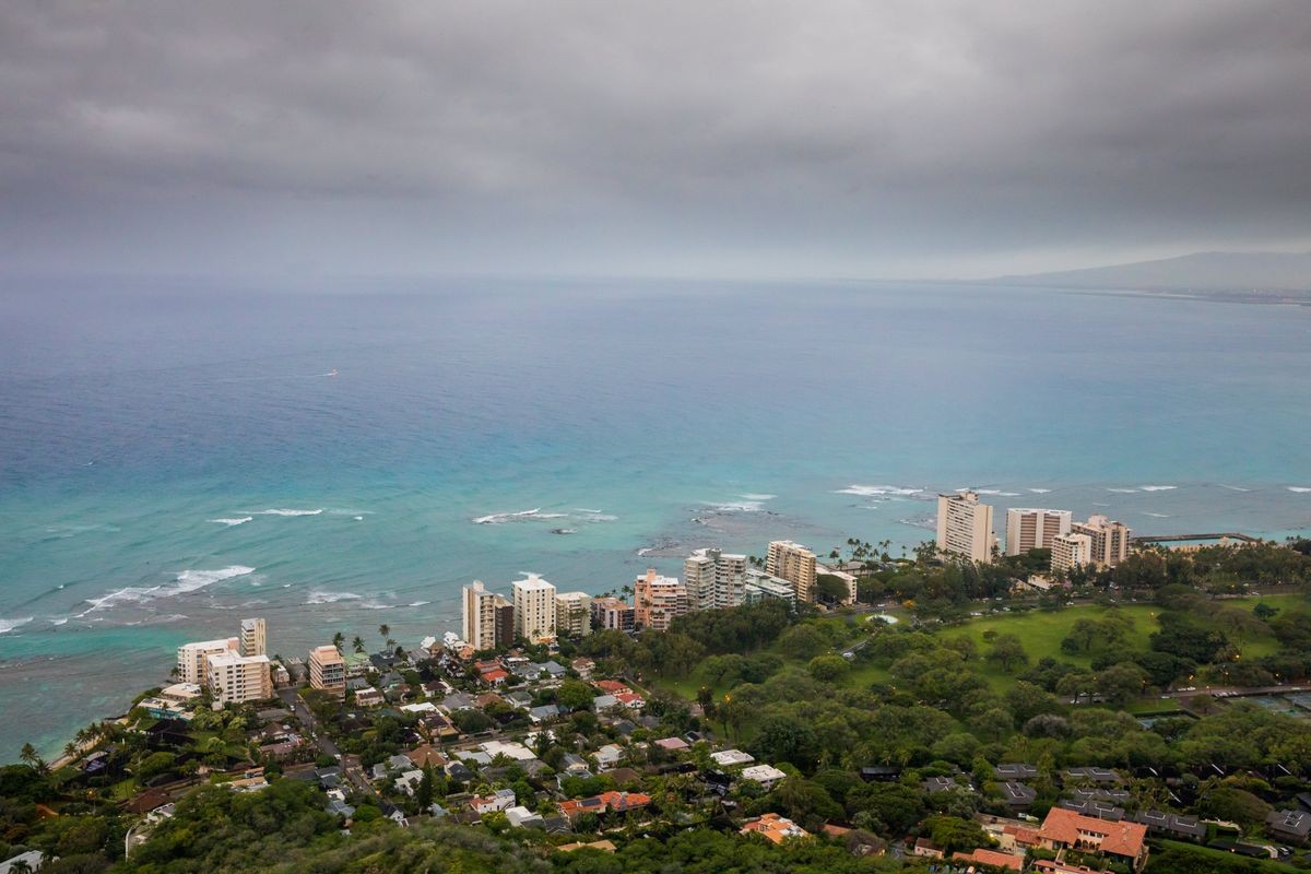 Waikiki Beach From Diamond Head Summit